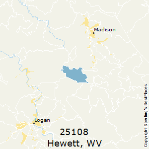Hewett,West Virginia County Map