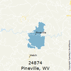 Pineville,West Virginia County Map