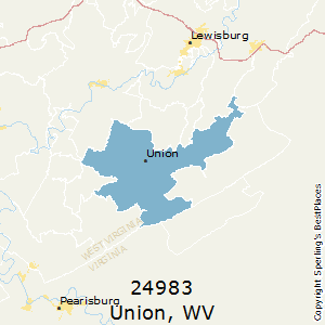 Union,West Virginia(24983) Zip Code Map