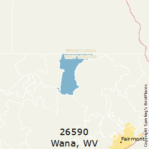 Wana,West Virginia County Map