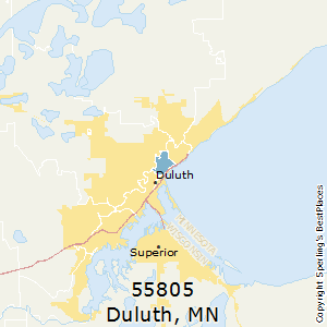 Maps of duluth (zip 55805), minnesota.